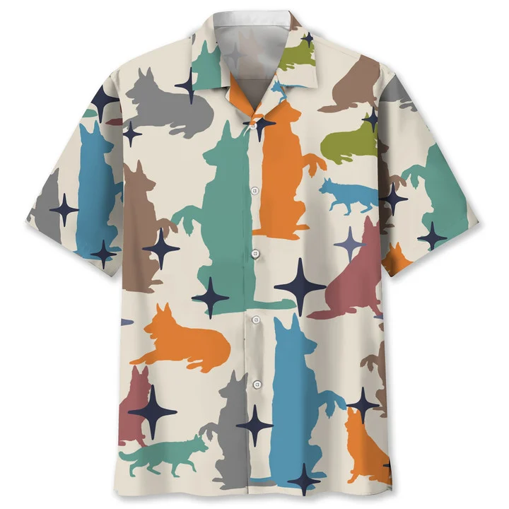 German Shepherd vintage Hawaiian Shirt, Hawaiian shirt for men, Summer gift for Dog lovers HO1458
