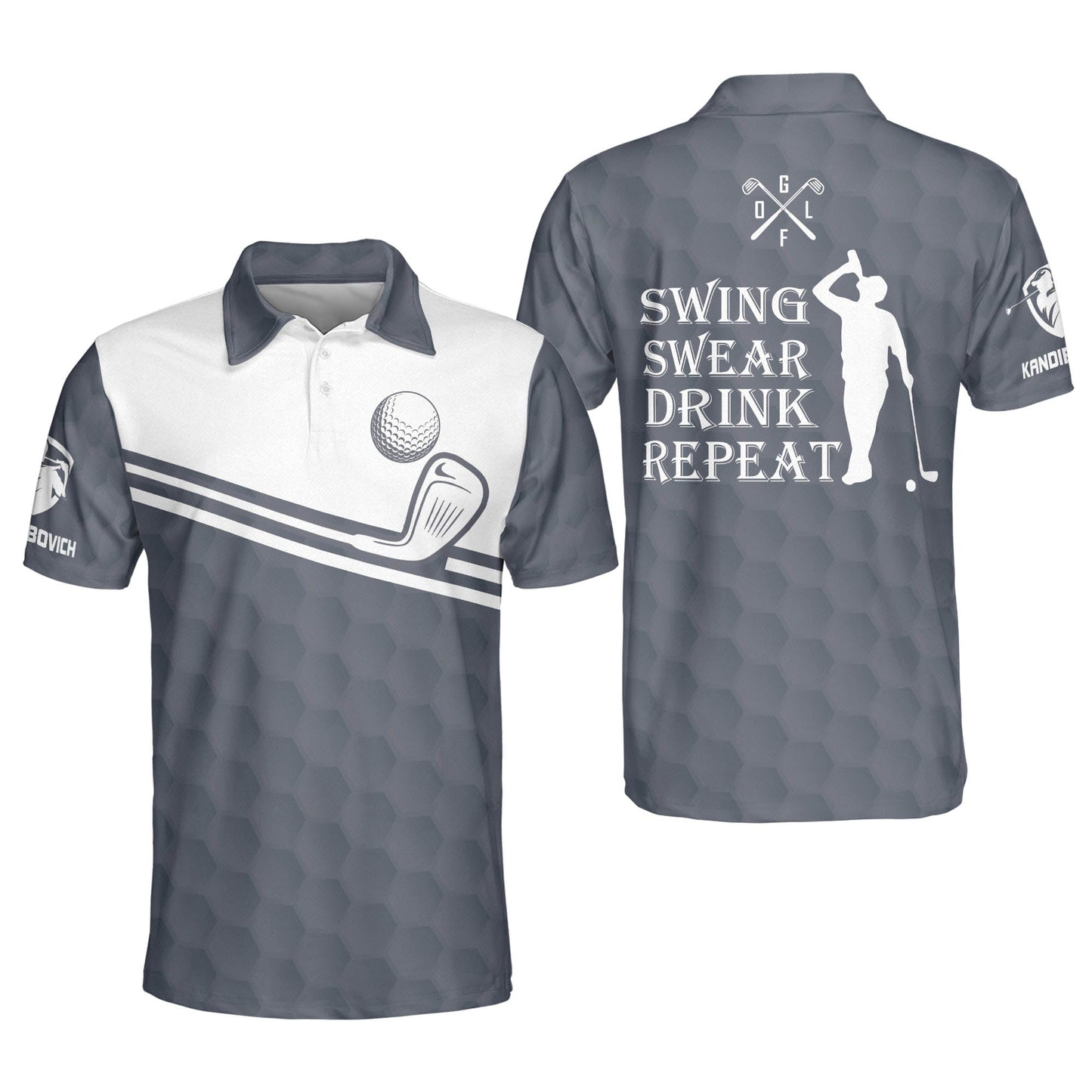 Swing Swear Drink Repeat Golf Polo Shirt GM0329
