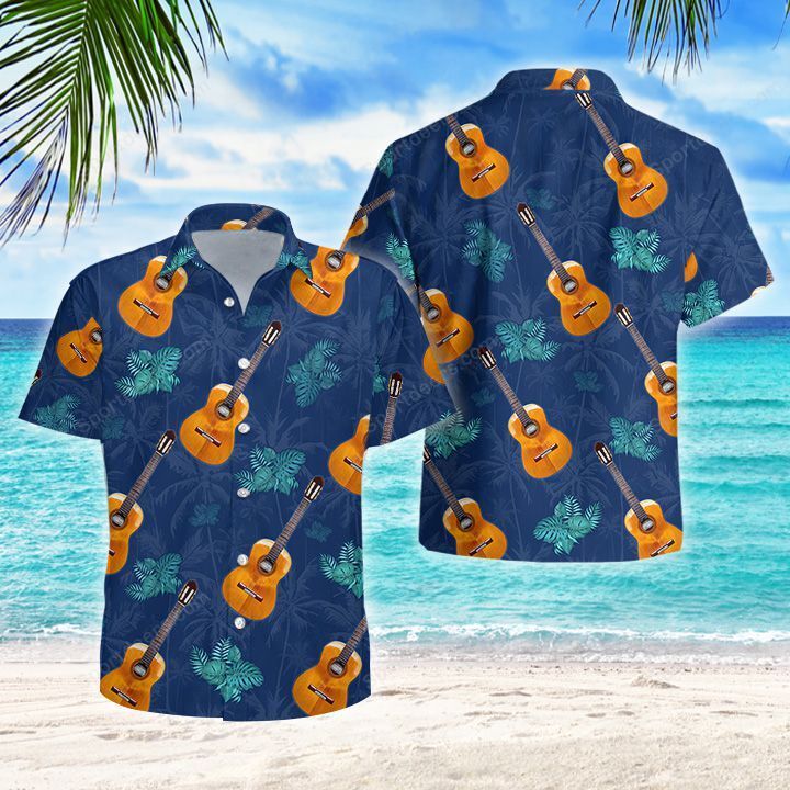 Guitar - Tropical Hawaiian Shirt, Summer gift, Hawaiian Shirts for Men, Aloha Beach Shirt HO1021