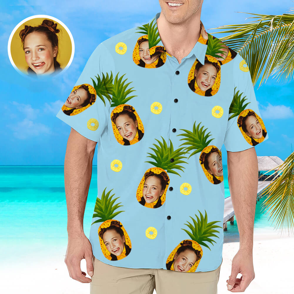 Custom Hawaiian Shirt with Face for Men Personalized Photo Hawaiian Shirts HO4284