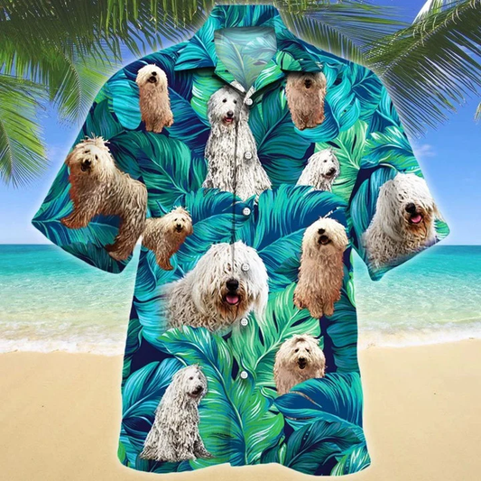 Gift For Komondor Dog Lovers Summer Beach Palm Tree Pattern Hawaiian Shirt HO1986