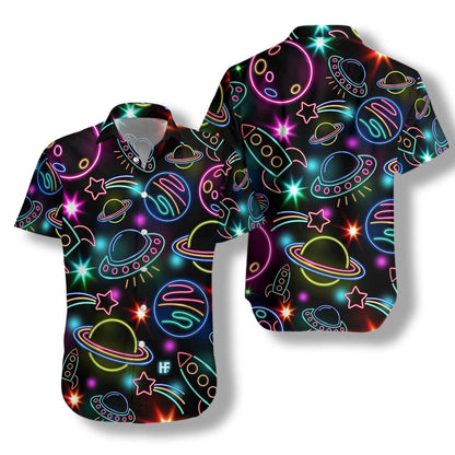 Glowing Space With Rainbow Star Hawaiian Shirt HO2907