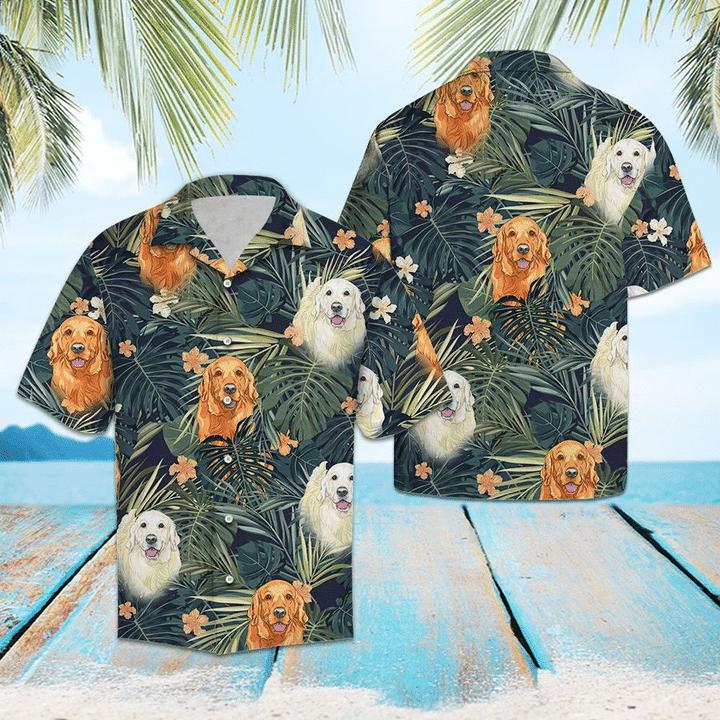 Golden Retriever Tropical Plant Hawaiian Shirt, Gift for dog lovers HO2208