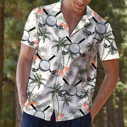 Golf Putter And Balls With Palm Trees Design Hawaiian Shirt HO2122