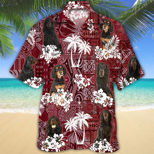 Gordon Setter Hawaiian Shirt, Gift for Dog Lover Shirts, Men's Hawaiian shirt HO1236