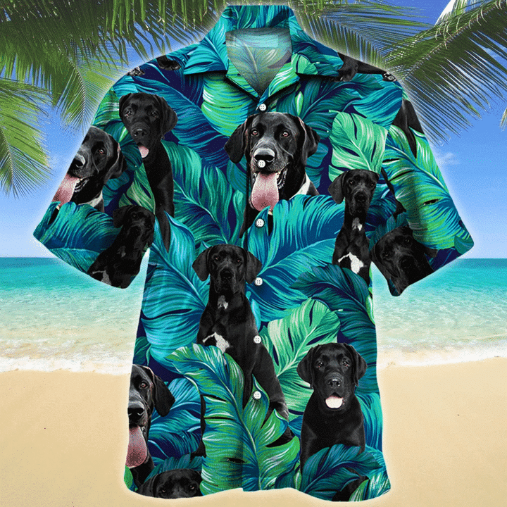 Great Dane Hawaiian Shirt, Dog Lover Hawaiian Shirts for Men - Summer Button Down Mens Hawaiian Shirts Short Sleeve HO1915