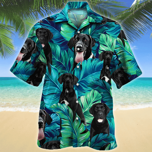Great Dane Hawaiian Shirt, Dog Lover Hawaiian Shirts for Men - Summer Button Down Mens Hawaiian Shirts Short Sleeve HO1915