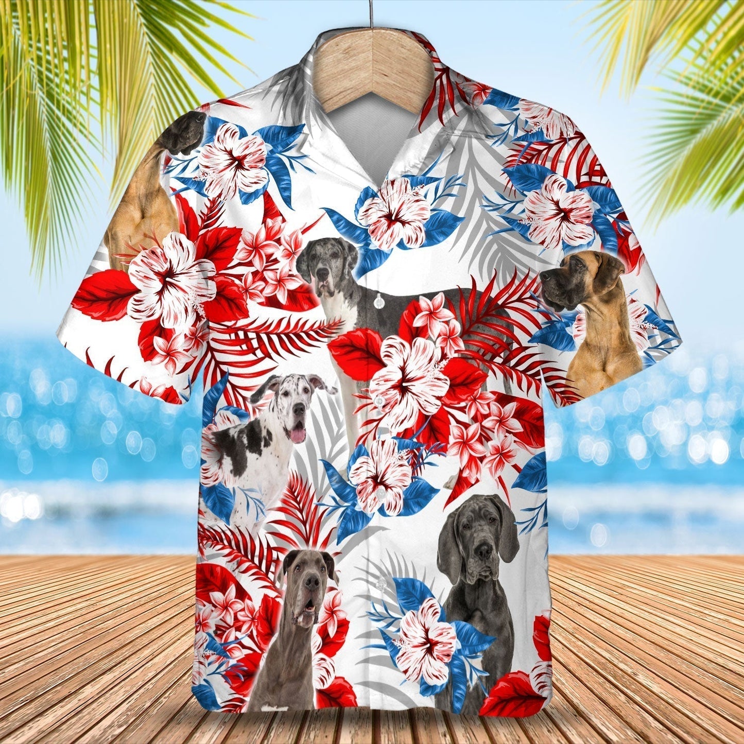 Great Dane Hawaiian Shirt - Gift for Summer, Summer aloha shirt, Hawaiian shirt for Men and women HO0677