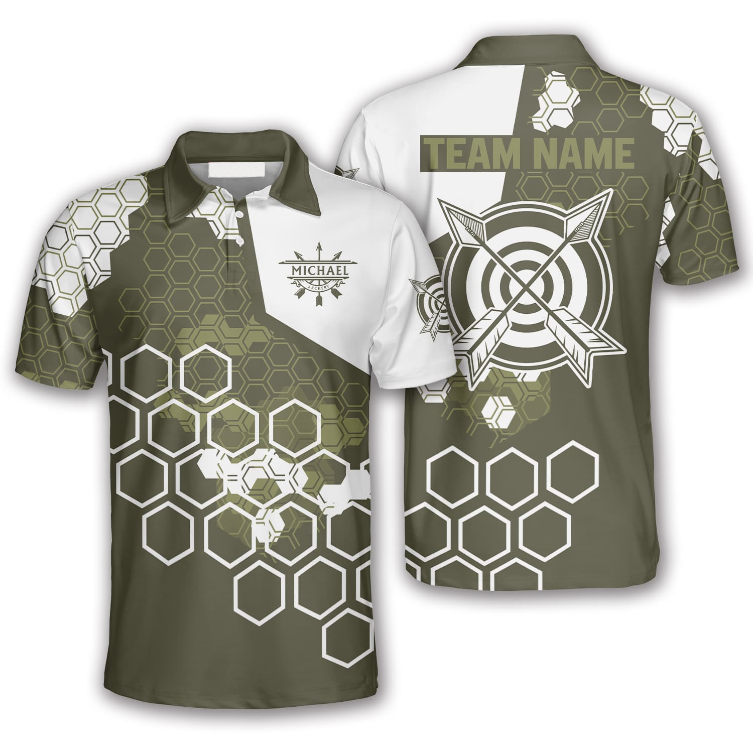 Red Black Honeycomb Pattern Custom Archery Shirts for Men, Archery Pol ...