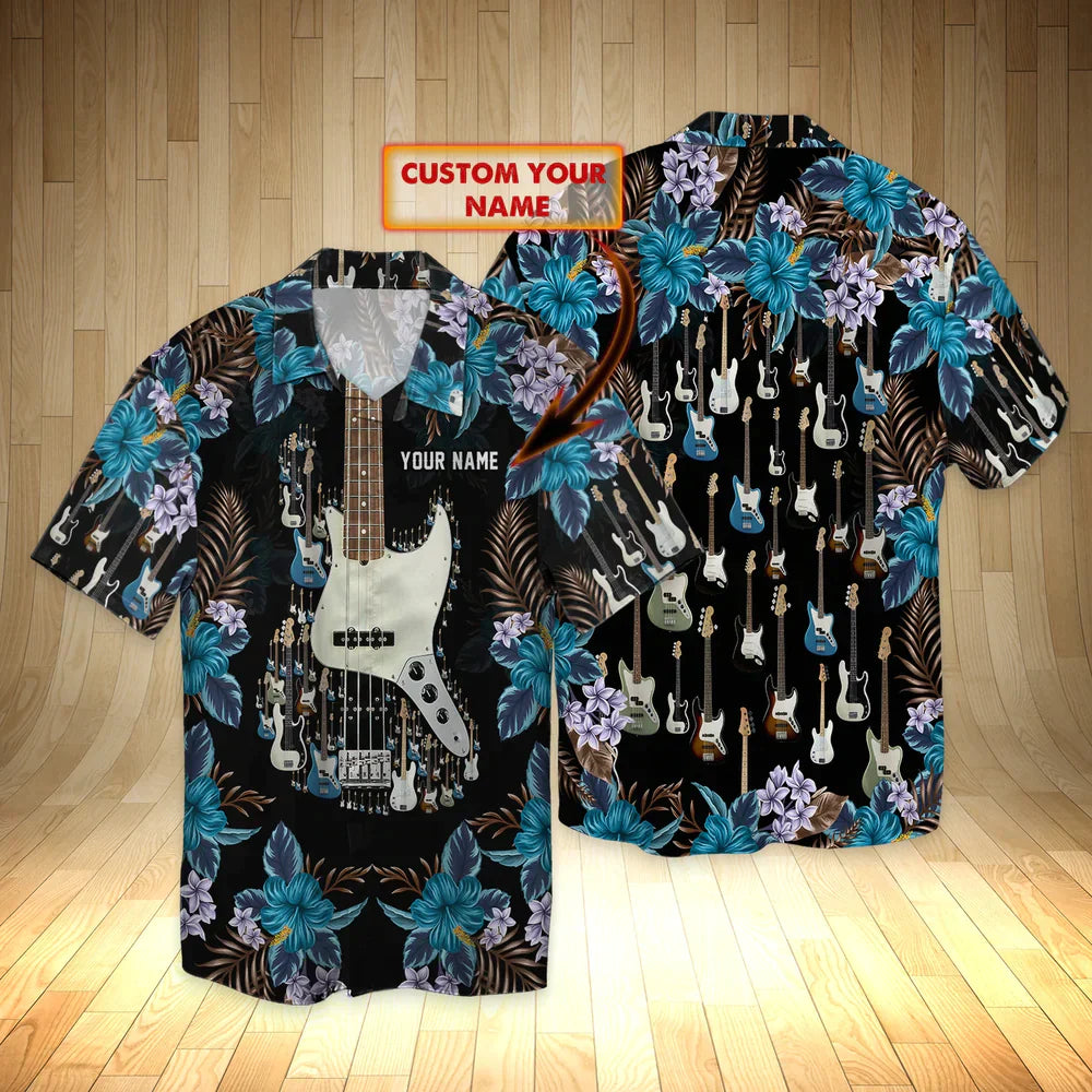 Guitar Personalized Name Hawaiian Shirt, Gift For Guitar Lovers HO3825