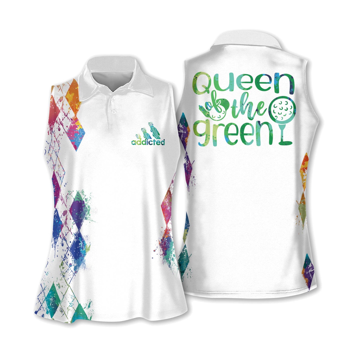 Queen Of The Green Women Sleeveless Golf Polo Shirt, Short Sleeve Polo Shirt H0051