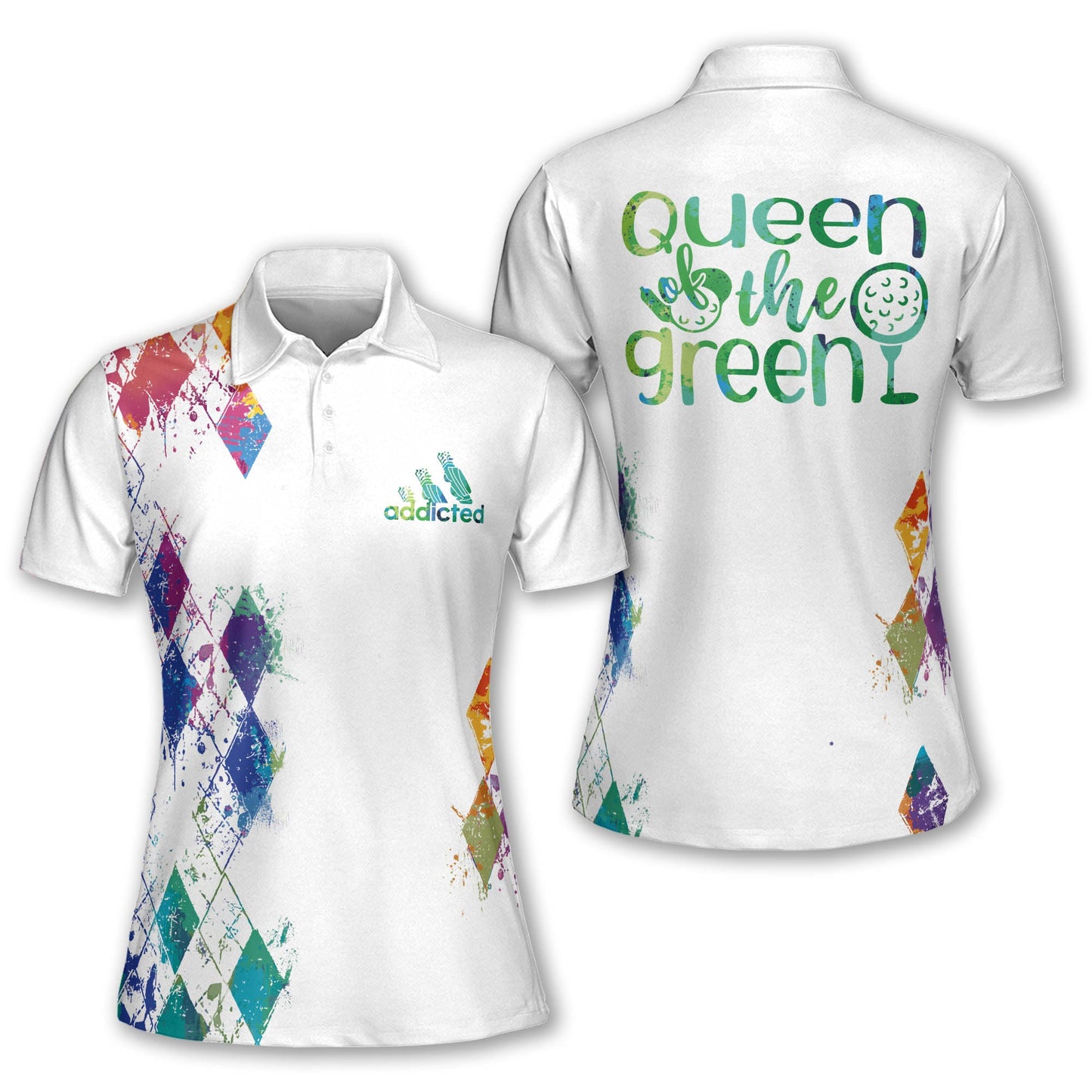 Queen Of The Green Women Sleeveless Golf Polo Shirt, Short Sleeve Polo Shirt H0051