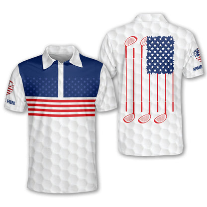 American Flag Golf Polo Shirt GM0360