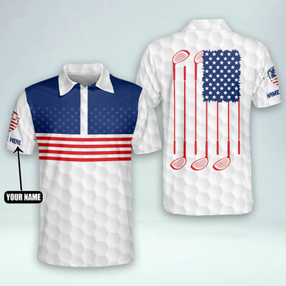 American Flag Golf Polo Shirt GM0360