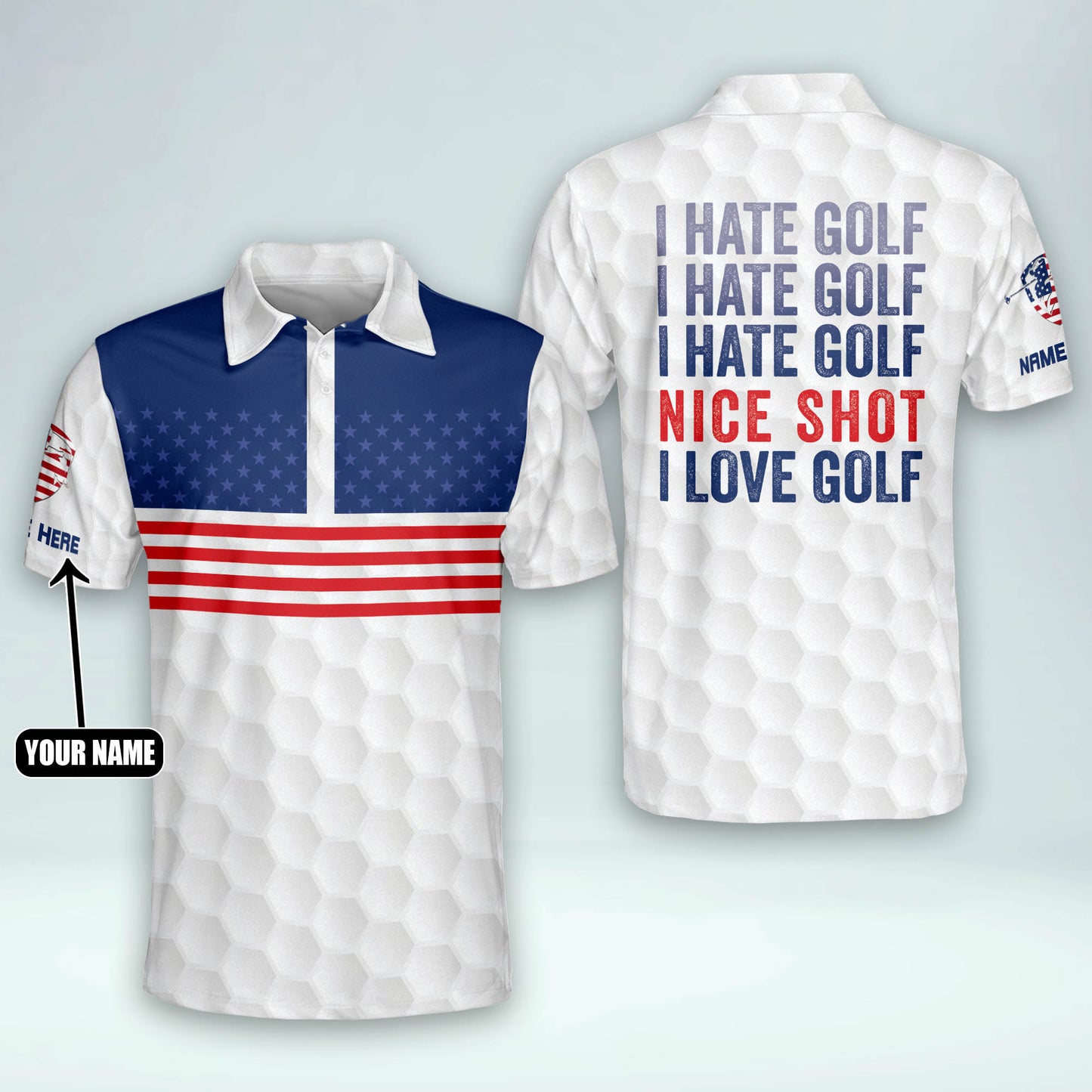 I Hate Golf Nice Short I Love Golf Polo Shirt GM0359