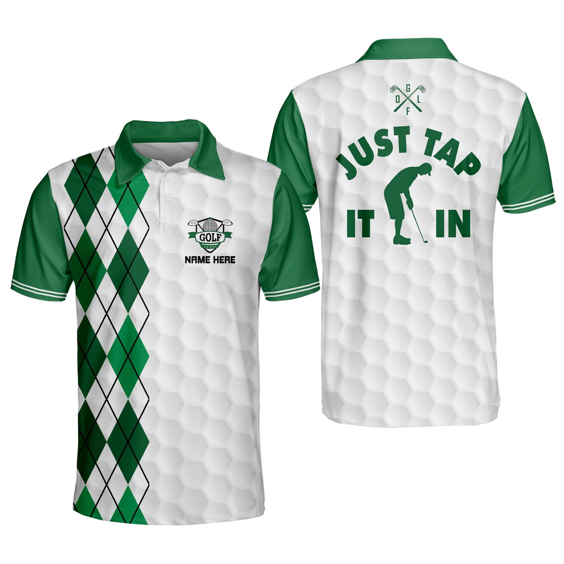 crazy golf gear Lasfour Funny Golf Shirts For Men, Personalized Just Tap It In Crazy Men's Golf Shirts, Sport Polos for Men