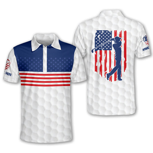 Proud Golf American Flag Golf Polo Shirt GM0355