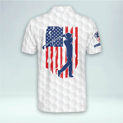 Proud Golf American Flag Golf Polo Shirt GM0355