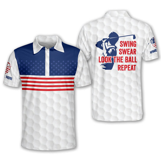 Swing Swear Look for Ball Repeat Golf Polo Shirt GM0354