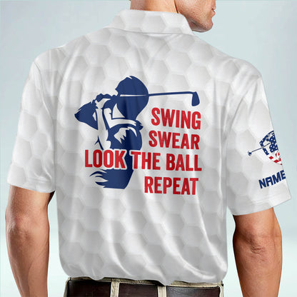 Swing Swear Look for Ball Repeat Golf Polo Shirt GM0354
