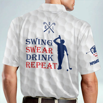 Swing Swear Drink Repeat Golf Polo Shirt GM0358