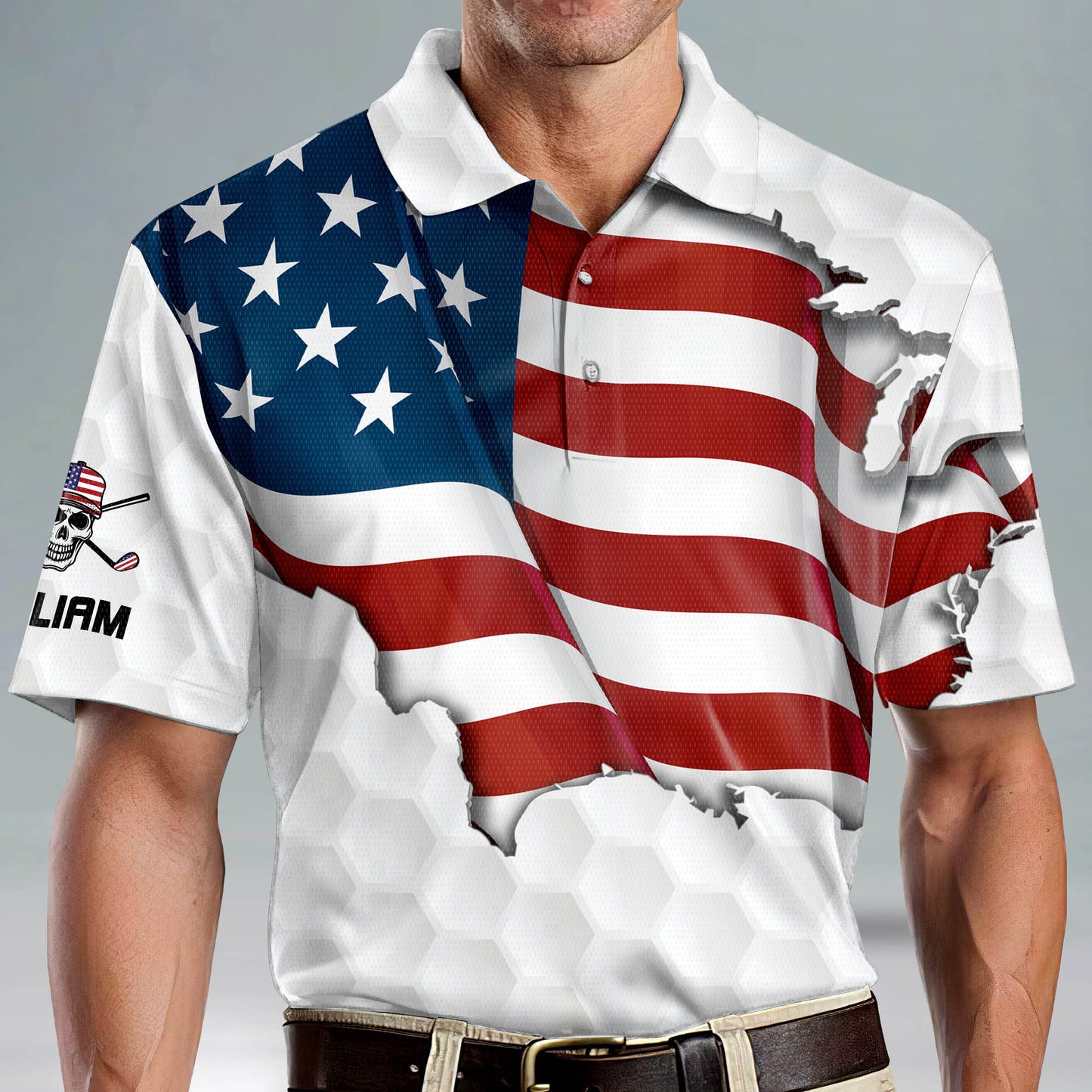 American Flag Golf Reaper Polo Shirt GM0172