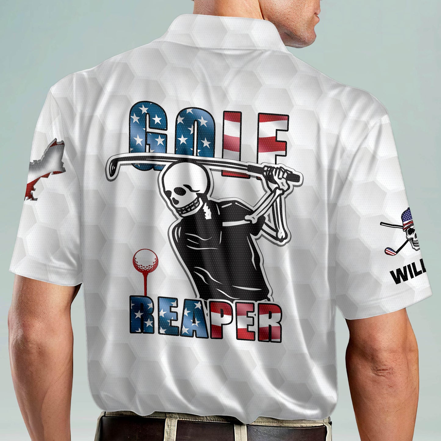 American Flag Golf Reaper Polo Shirt GM0172