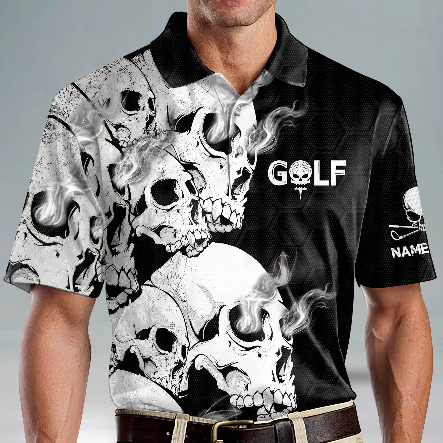 Skull Crazy Funky Golf Polo Shirt GM0221