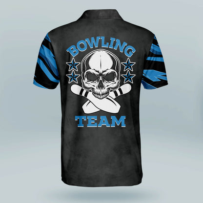 Custom Bowling Shirts For Men - Dry Fit Bowling Team Shirts - Designer Bowling Shirt For Men - Skull Short Sleeve Bowling Shirts For Men BM0001
