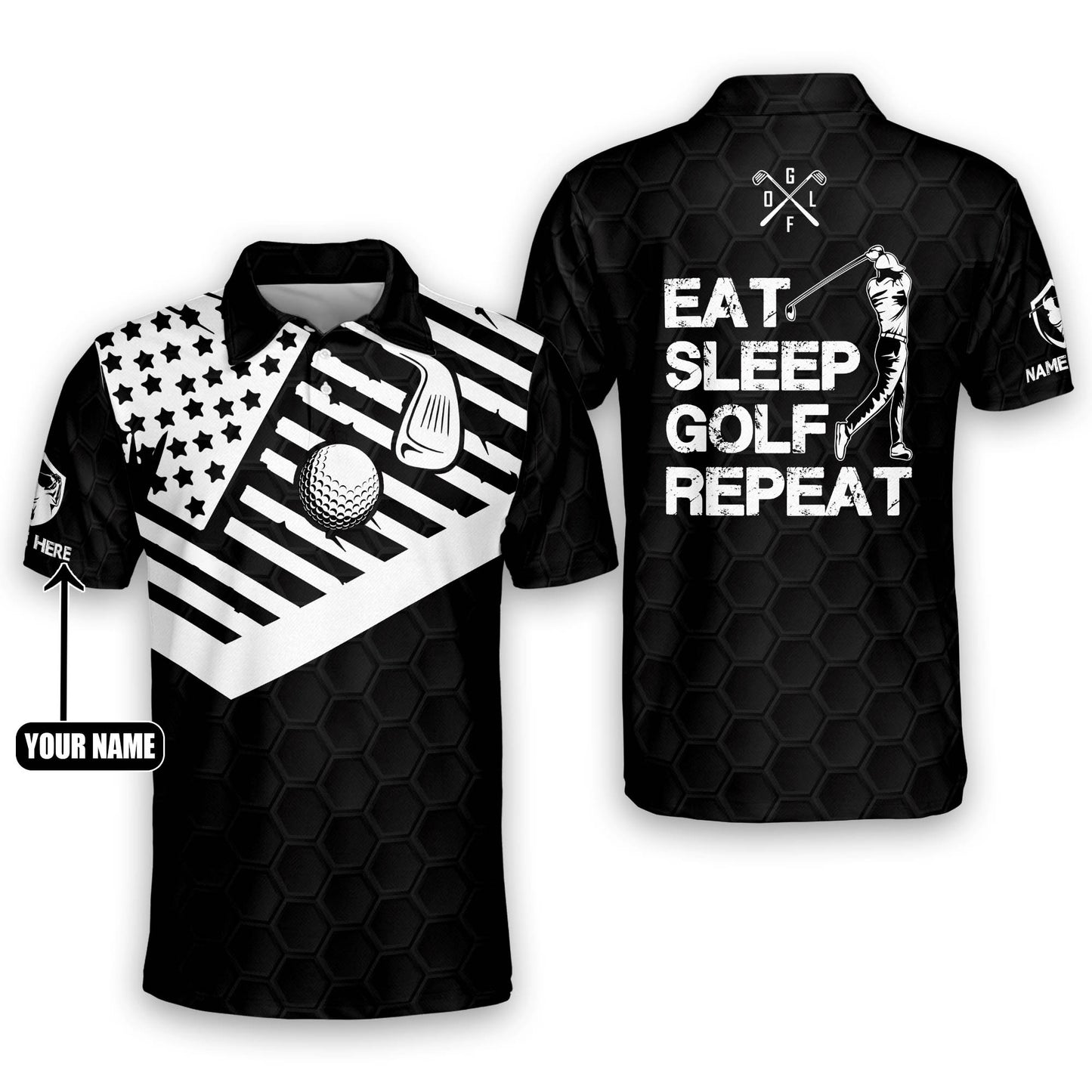Eat Sleep Golf Repeat Golf Polo Shirt GM0165