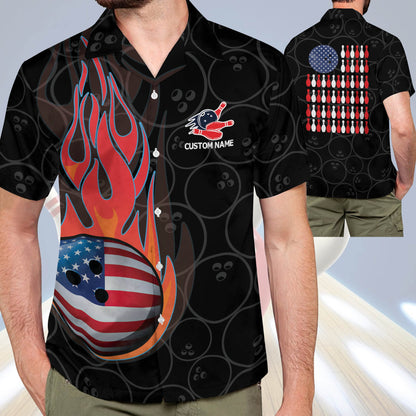 Skull Flame Hawaiian Bowling Shirts HB0020