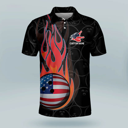 Patriotic Bowling American Flag Shirt BM0023