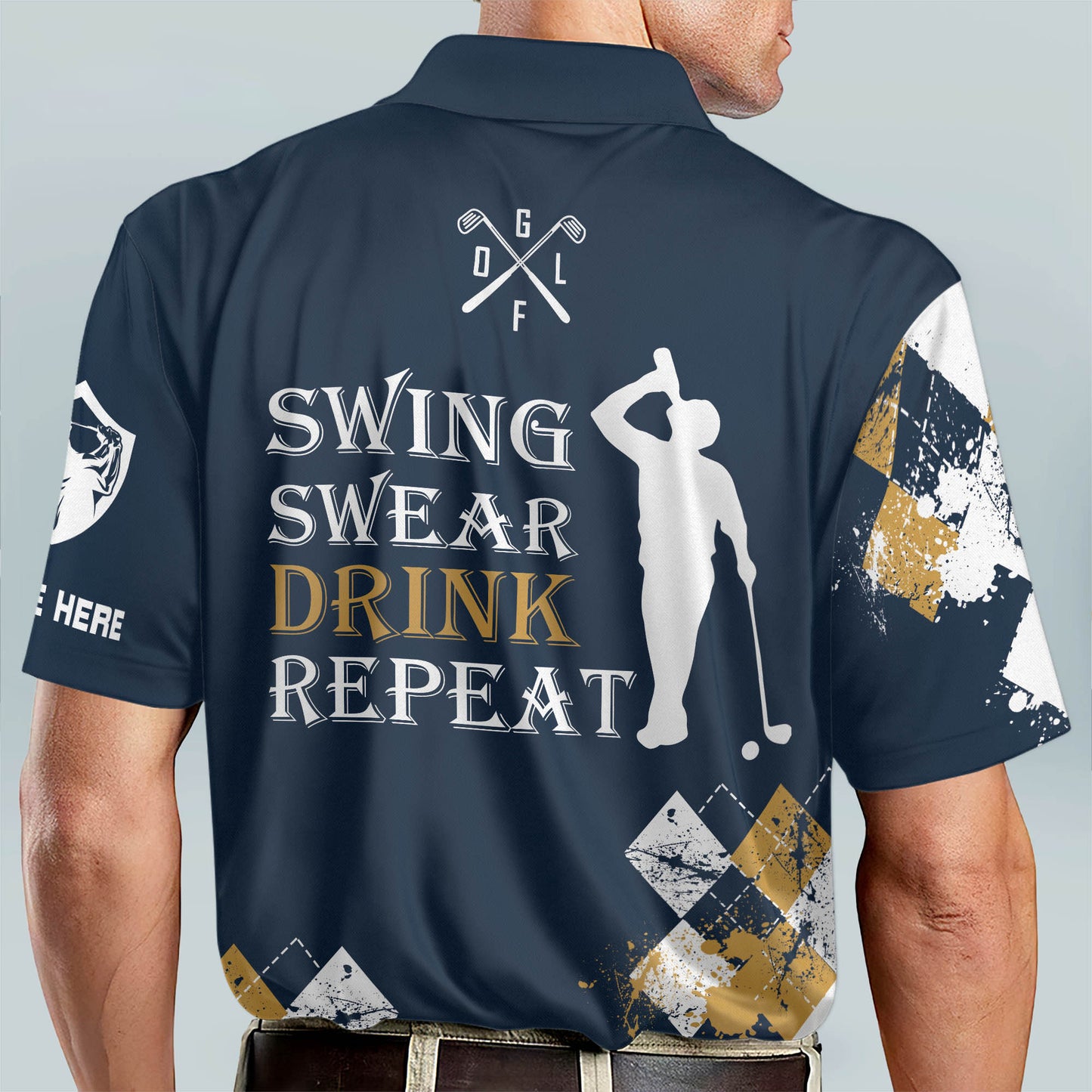 Swing Swear Drink Repeat Golf Polo Shirt GM0306