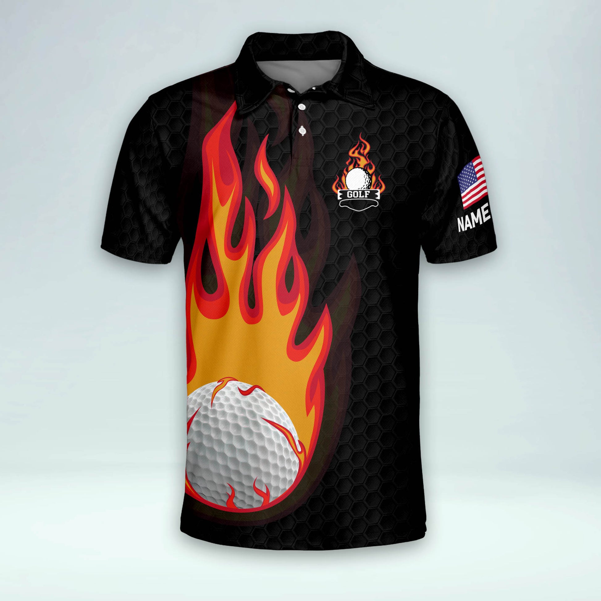 crazy golf gear Lasfour Personalized Funny Golf Shirts for Men, Fire Crazy Golf Polo Shirts for Men Dry Fit, Swing Swear Drink Repeat Golf Shirt for Men