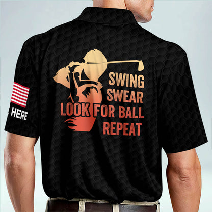 Swing Swear Drink Repeat Golf Polo Shirt GM0375