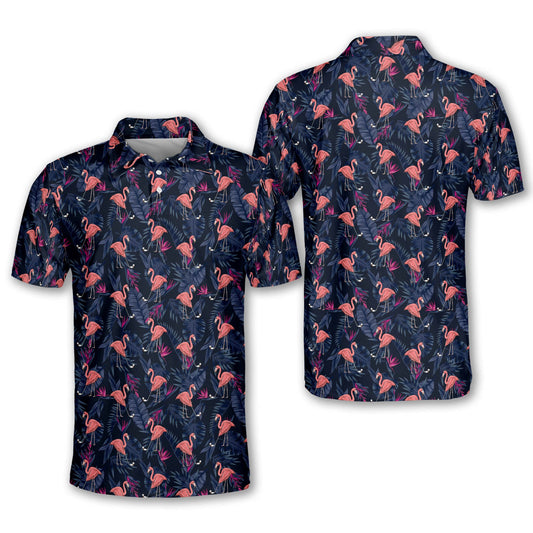 Floral Flamingo Tropical Sports Golf Polo Shirt GM0351