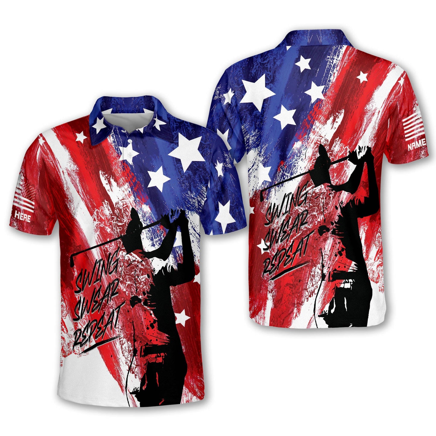 American Flag Golf Polo Shirt GM0411