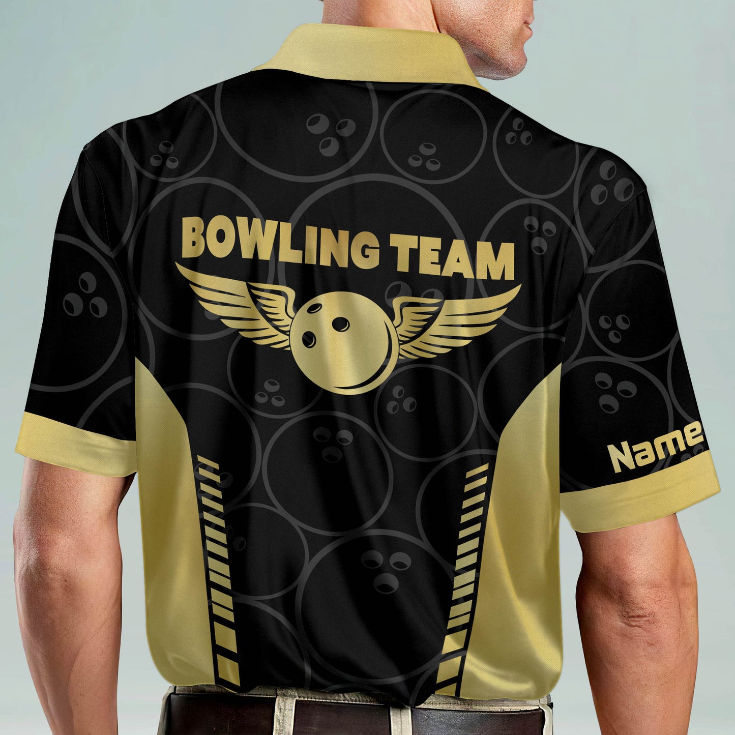 Custom Bowling Shirts For Men - Bowling Shirt Retro For Men - Custom Funny Bowling Shirts For Men - Crazy Yellow Bowling Team Shirts Short Sleeve Polo BM0018