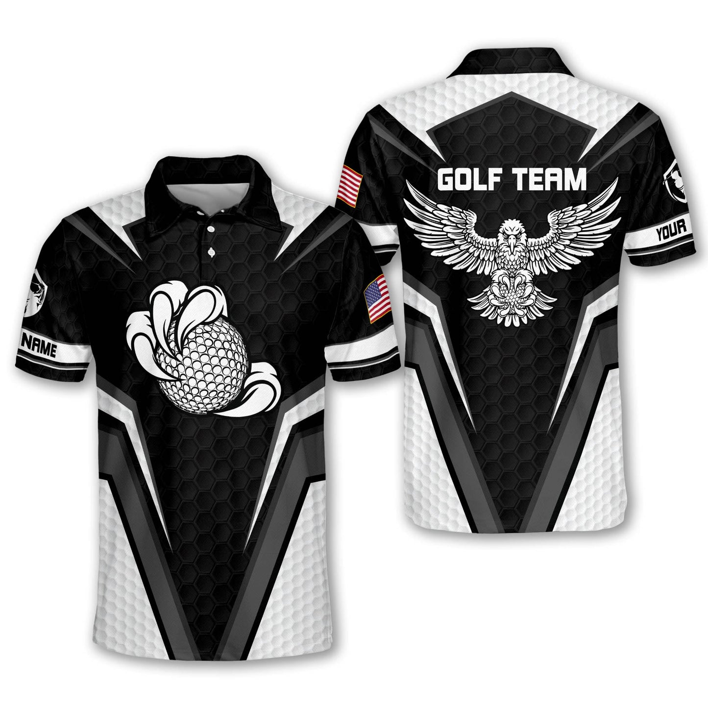 American Flag Golf Polo Shirt GM0389