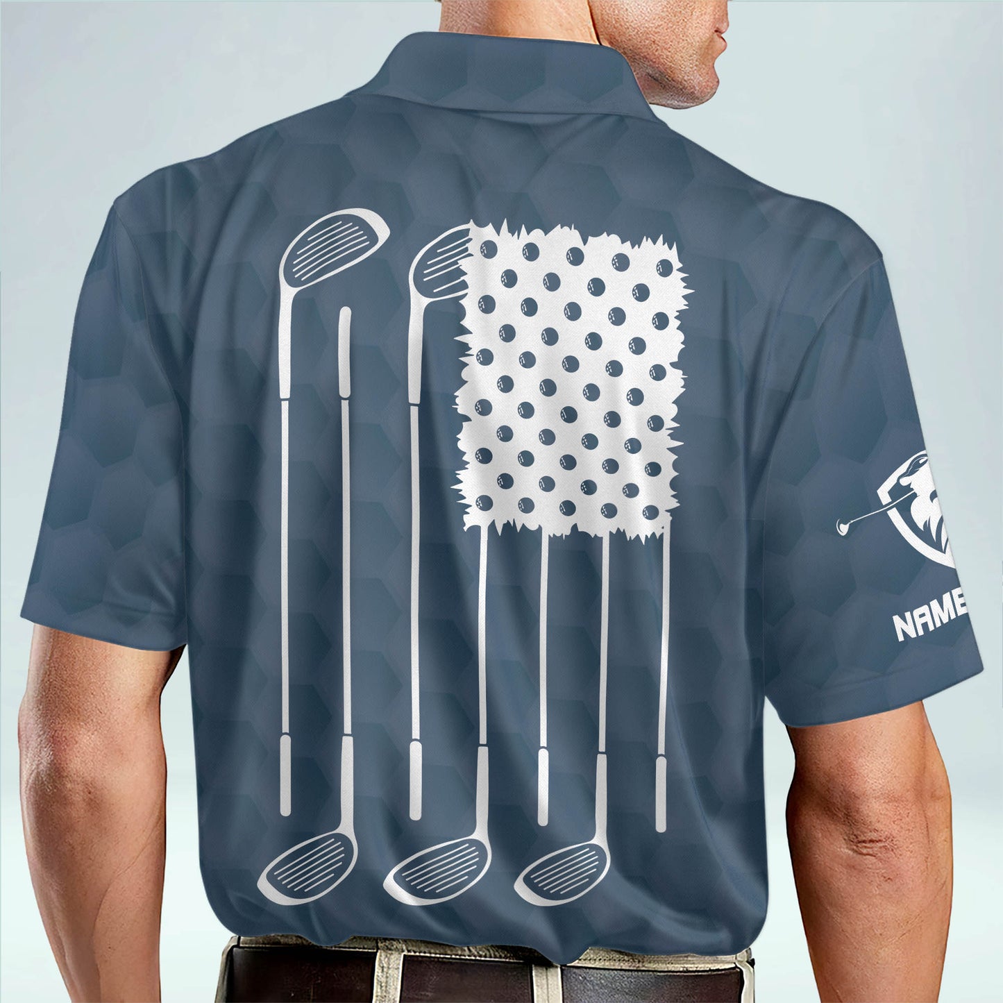 Personalized American Flag Golf Polo Shirt GM0387