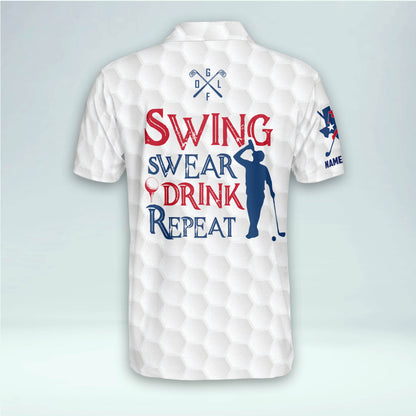 Swing Swear Drink Repeat Golf Polo Shirt GM0377