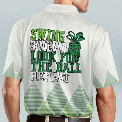 Swing Swear Look for Ball Repeat Golf Polo Shirt GM0319