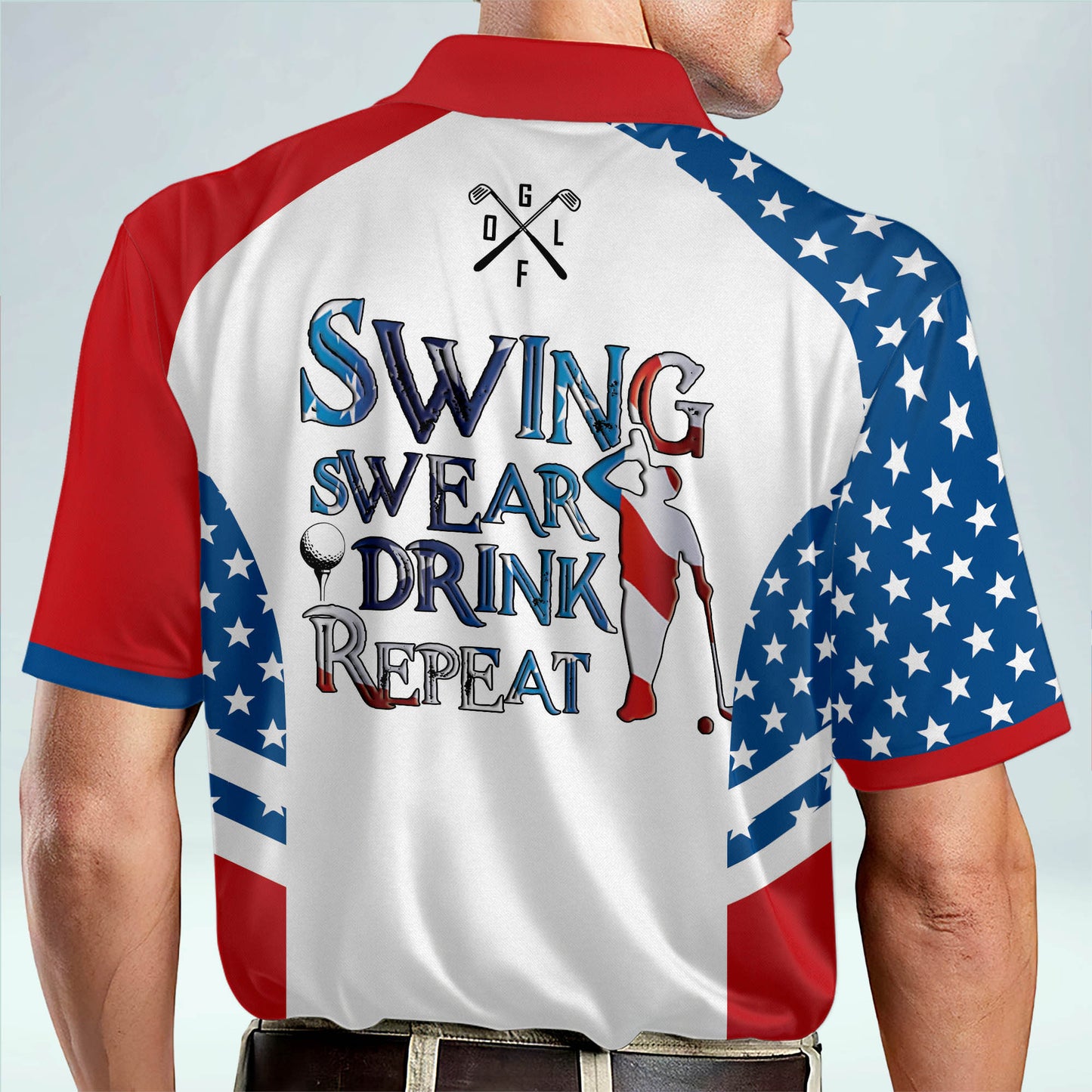 Swing Swear Drink Repeat Golf Polo Shirt GM0344