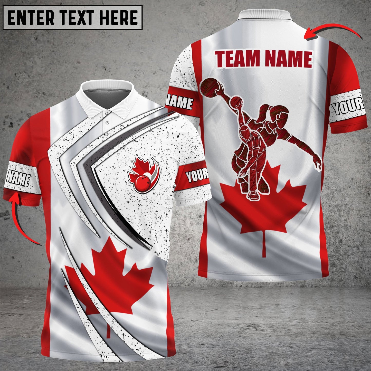 Custom Patriotic Bowling Polo Shirts BO0331