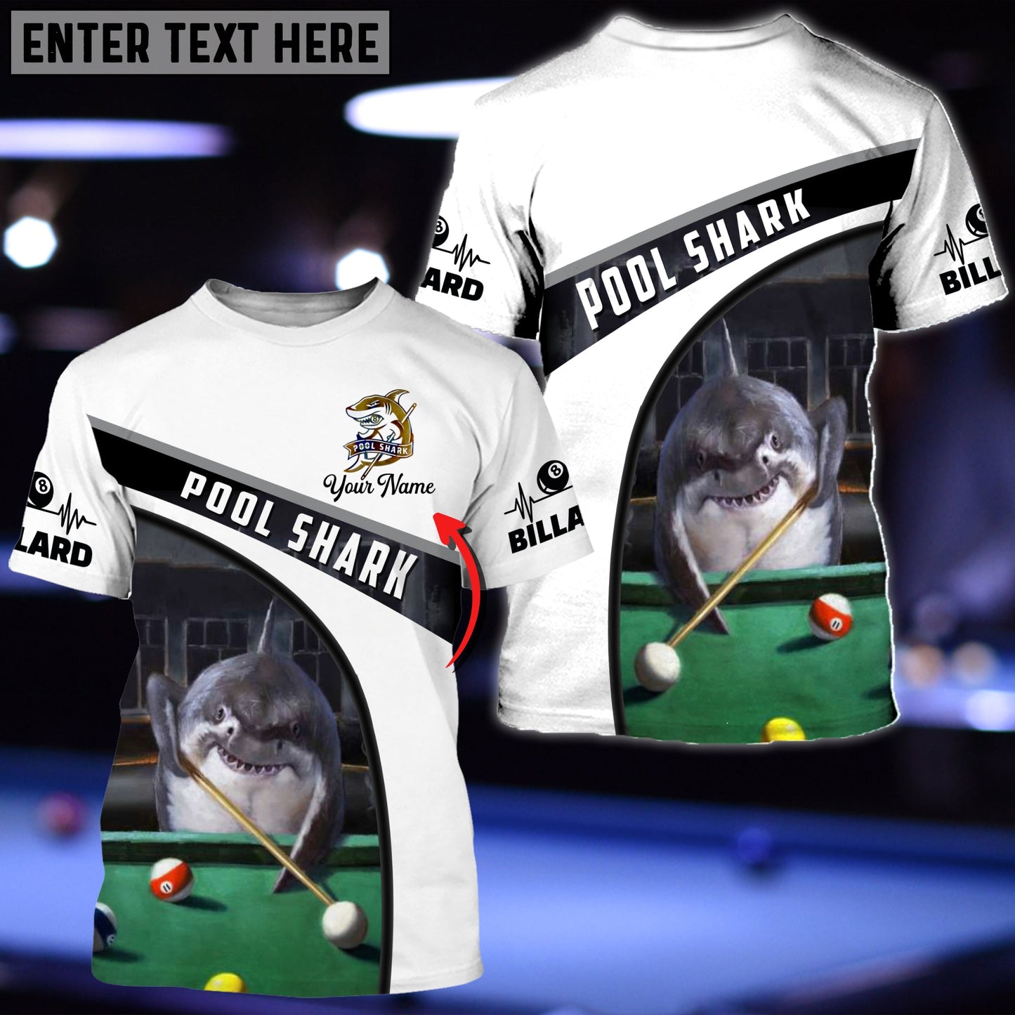 Lasfour Pool Shark Billiard Personalized Unisex Shirt BIA0180