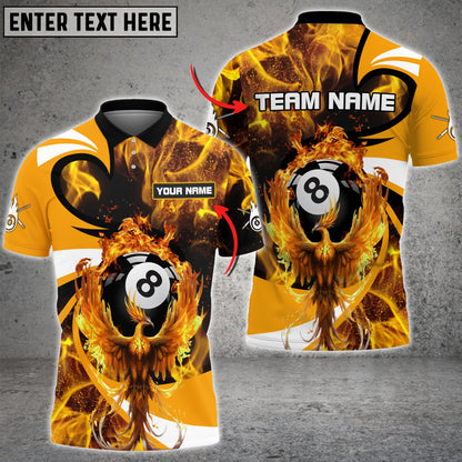 Lasfour Billiards Phoenix Fire Personalized Name 3D Shirt (Multi Color Options) BIA0243