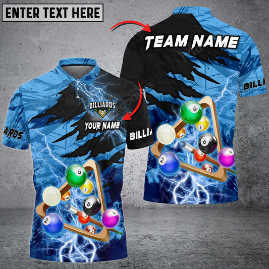 Lasfour Billiards Thunder Break Personalized Name, Team Name Unisex 3D Shirt ( More Color Options ) BIA0604