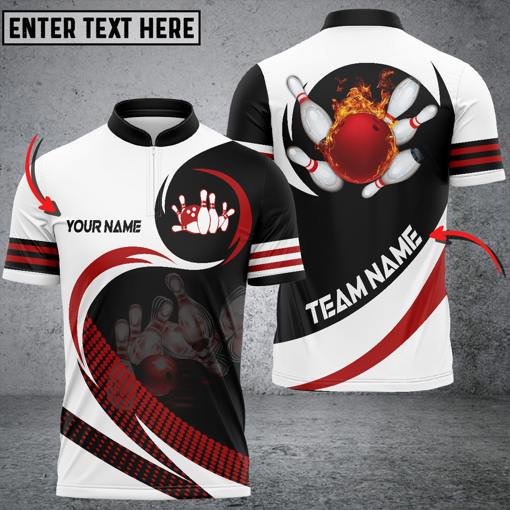 Custom Flame Ball Bowling Jersey Shirt For Men, Custom Bowling Team Shirts BO0236