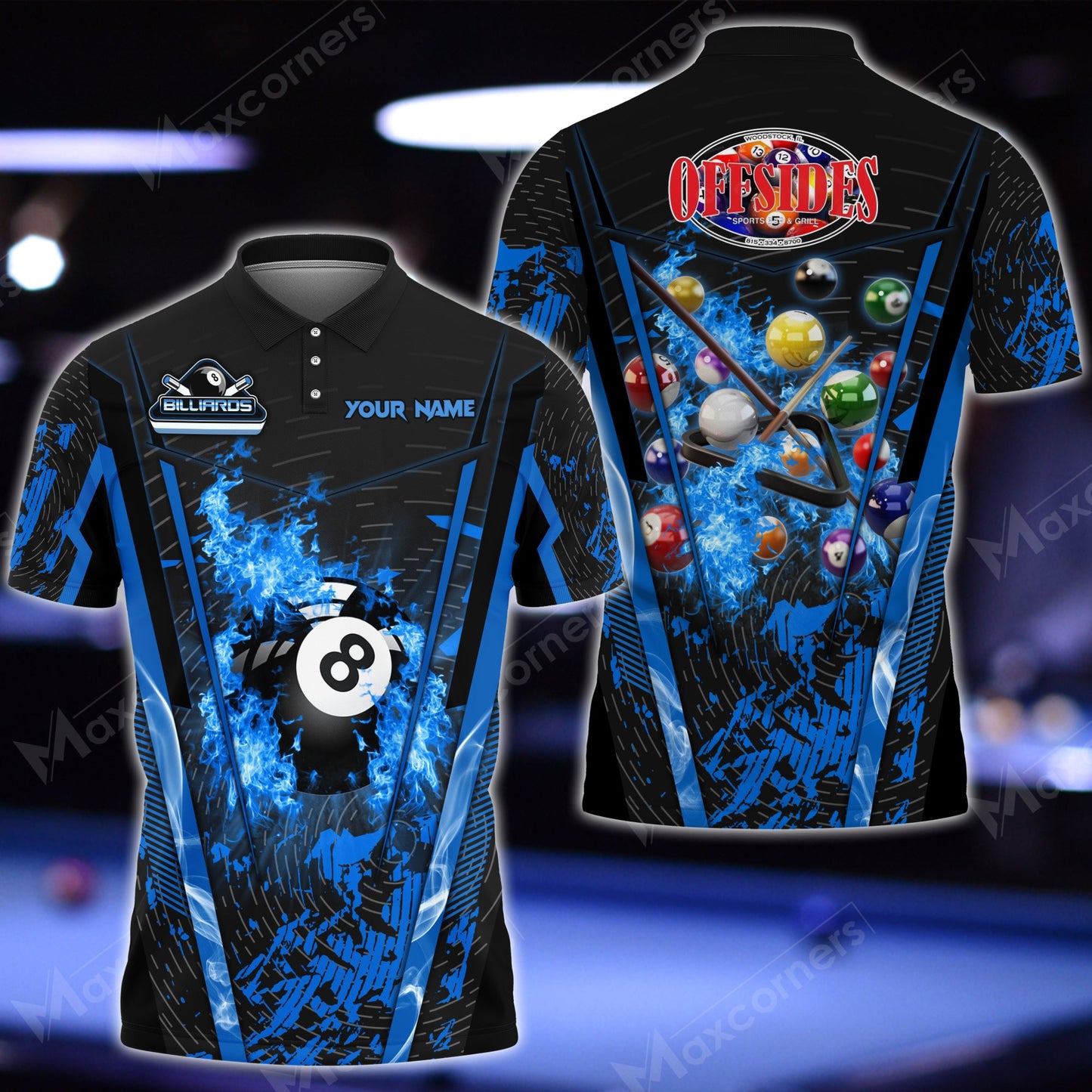 Lasfour Billiards Abstract Grunge Texture Multicolor Option Customized Name 3D Shirt For Ray Richardson BIA0389