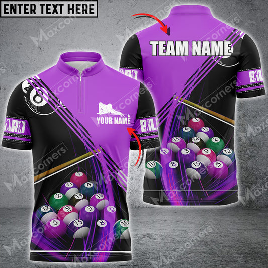 Lasfour Billiard Balls Purple Personalized Name 3D Shirt BIA0587